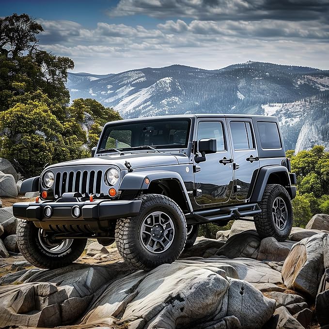 Estribos para Jeep Wrangler JL 4 Puertas 2018-2026, 6 pulgadas, acero al carbono negro miniatura 9