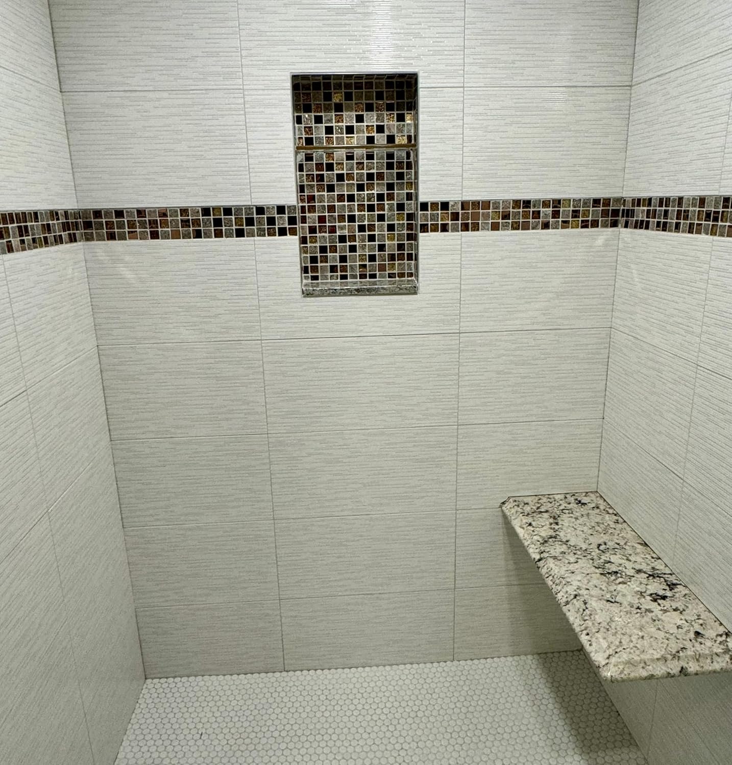 Hominter Luxury Glass Stone Tile Rose Gold Glitter Metal Mosaic Accent Backsplash Tiles in Kitchen Bathroom Walls and Fireplace Decor (5 Square Feet)