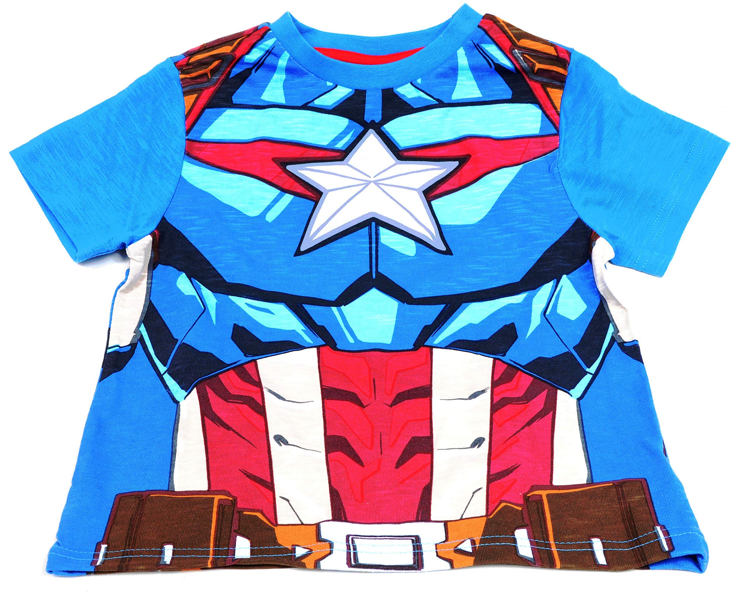 Captain America Bleu Marvel Avengers Licensed Children's T-Shirt/Top (4-5 Years) Blue