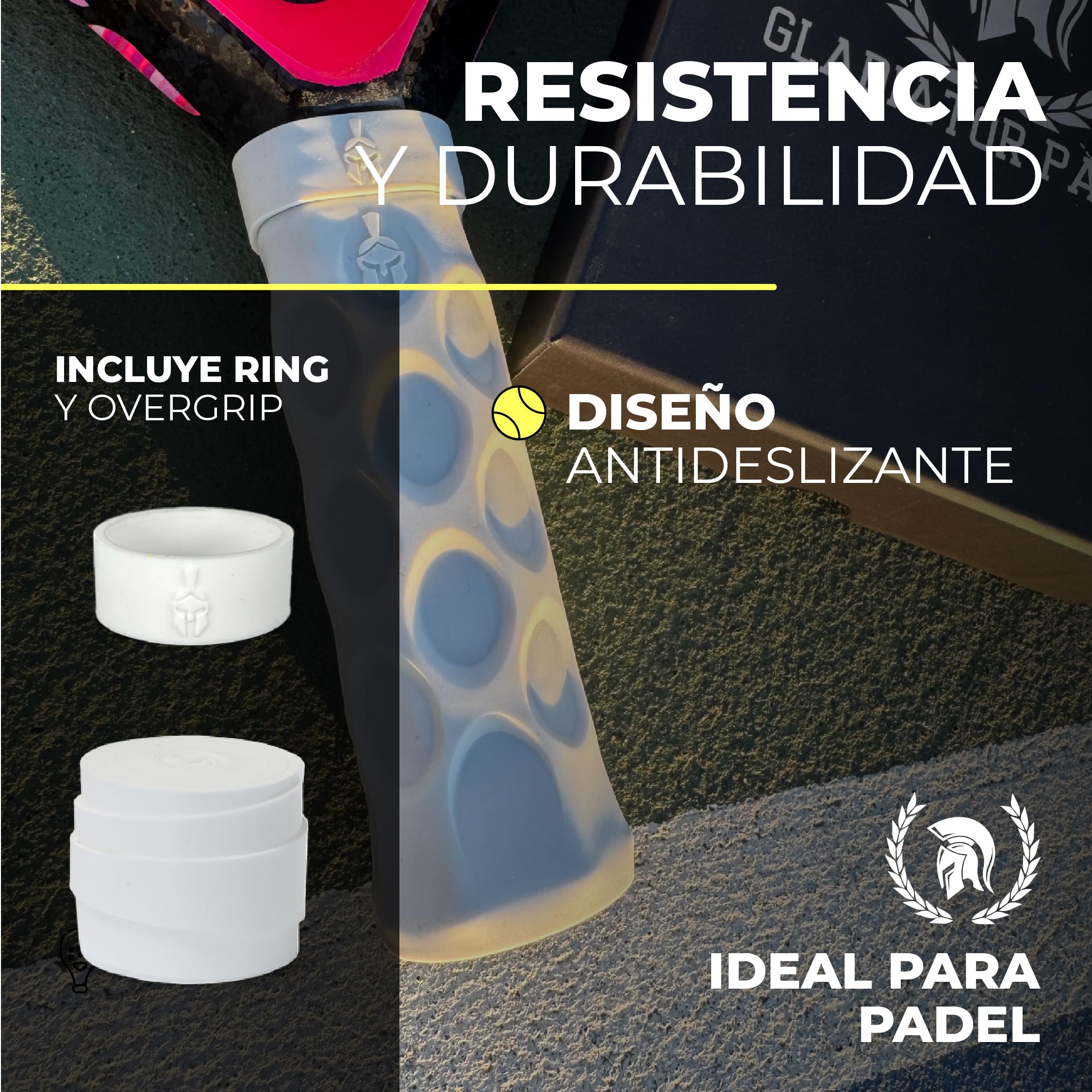 Embuñadura Pala Padel Antivibración Grip Octagonal con Straps