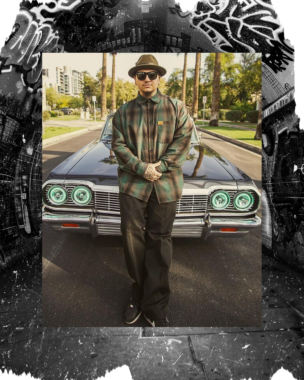 FB County Unisex Long Sleeve Flannel Shirt - Cotton-Poly Button Down Plaid Shirt for Streetwear