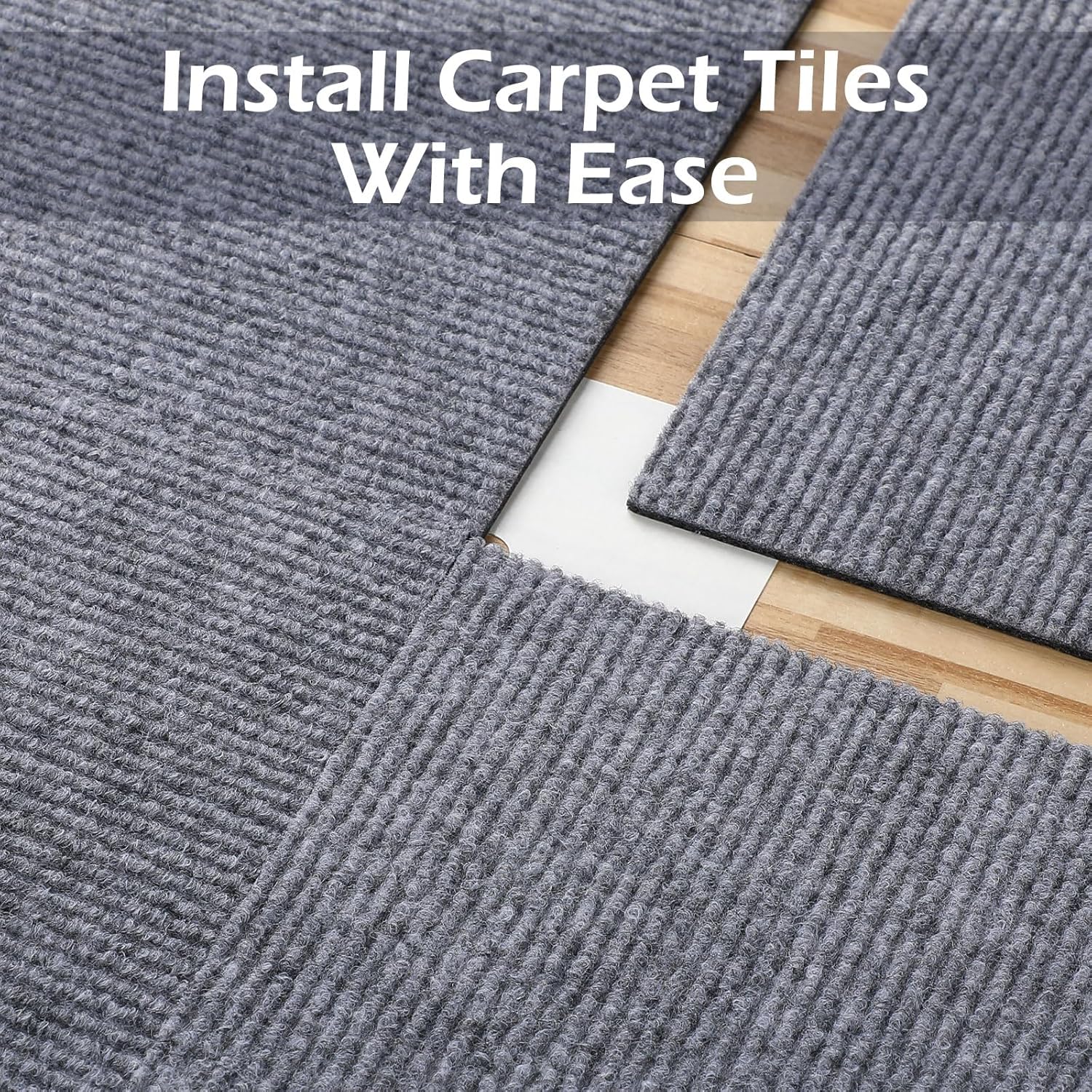 300 Pieces 4" x 4"Carpet Tile Adhesive Connectors Carpet Square Adhesive That Creates a Floating Floor