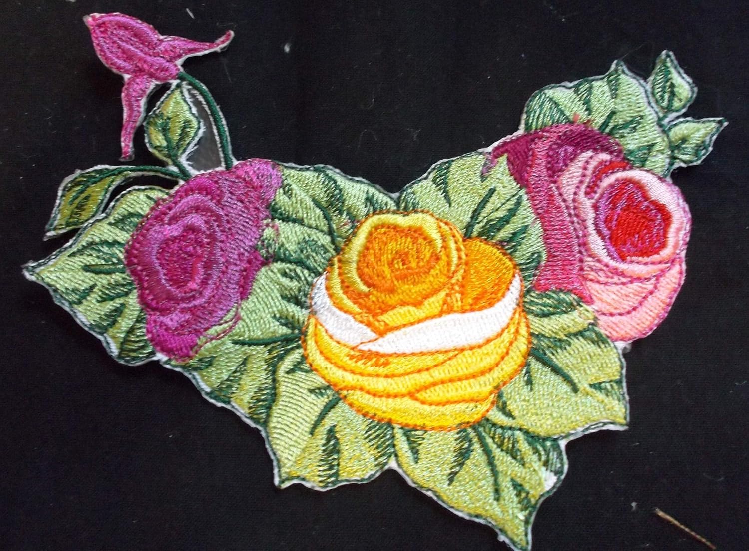 Custom Romantic Rose[ Roses ] Embroidered Iron on/Sew Patch [4.5" *4.5"] [Made in USA]