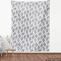 Vista 296 de Ambesonne Tela de Fiesta Popstar por Yarda, Estilo de Dibujos Animados Garabatos Dibujados a Mano Tema Musical Impresión de Arte Lineal, Tela