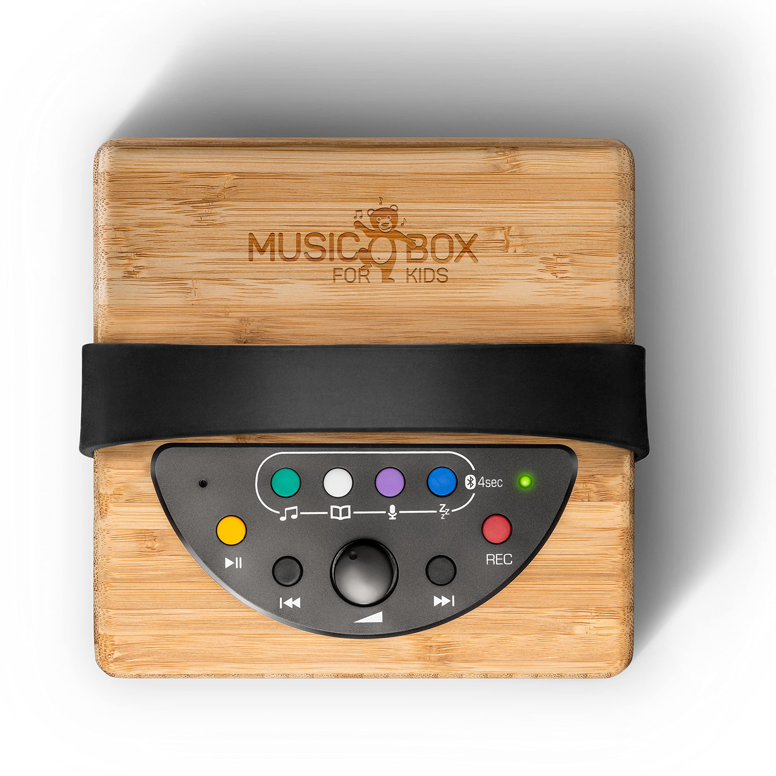 Music Box for Kids - Altoparlante portatile per bambini con riproduzione di chiavetta USB o Bluetooth con jack per cuffie, limitatore di volume, registrazione e sleep.