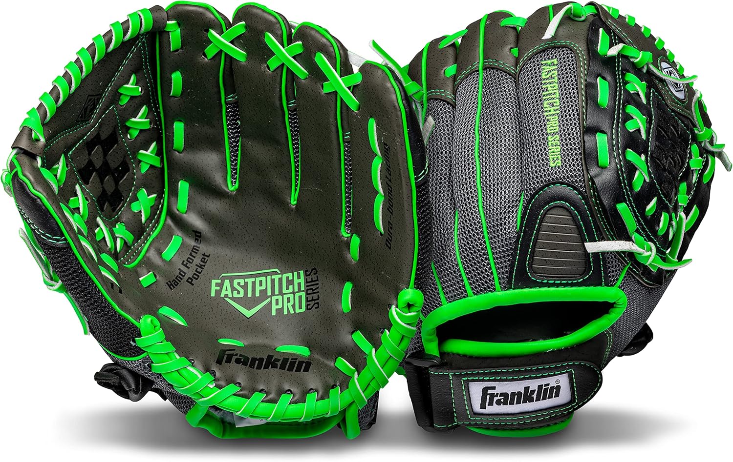 Franklin Sports Fastpitch Softball Gloves - Windmill Adult + Youth Fielding Gloves - 11" or 12" - Pink + Green
