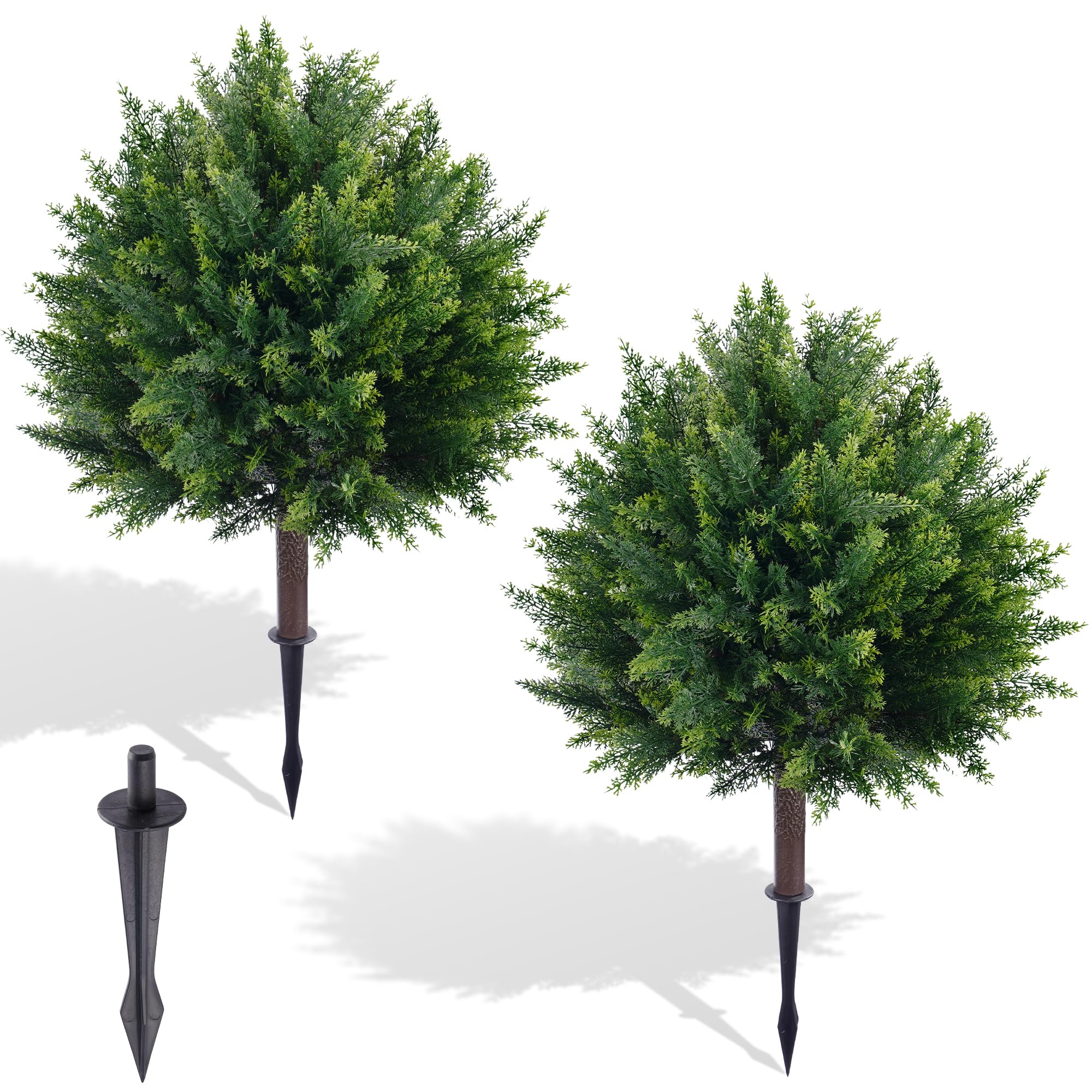 Artificial Cedar Topiary Ball Trees Set of 2
