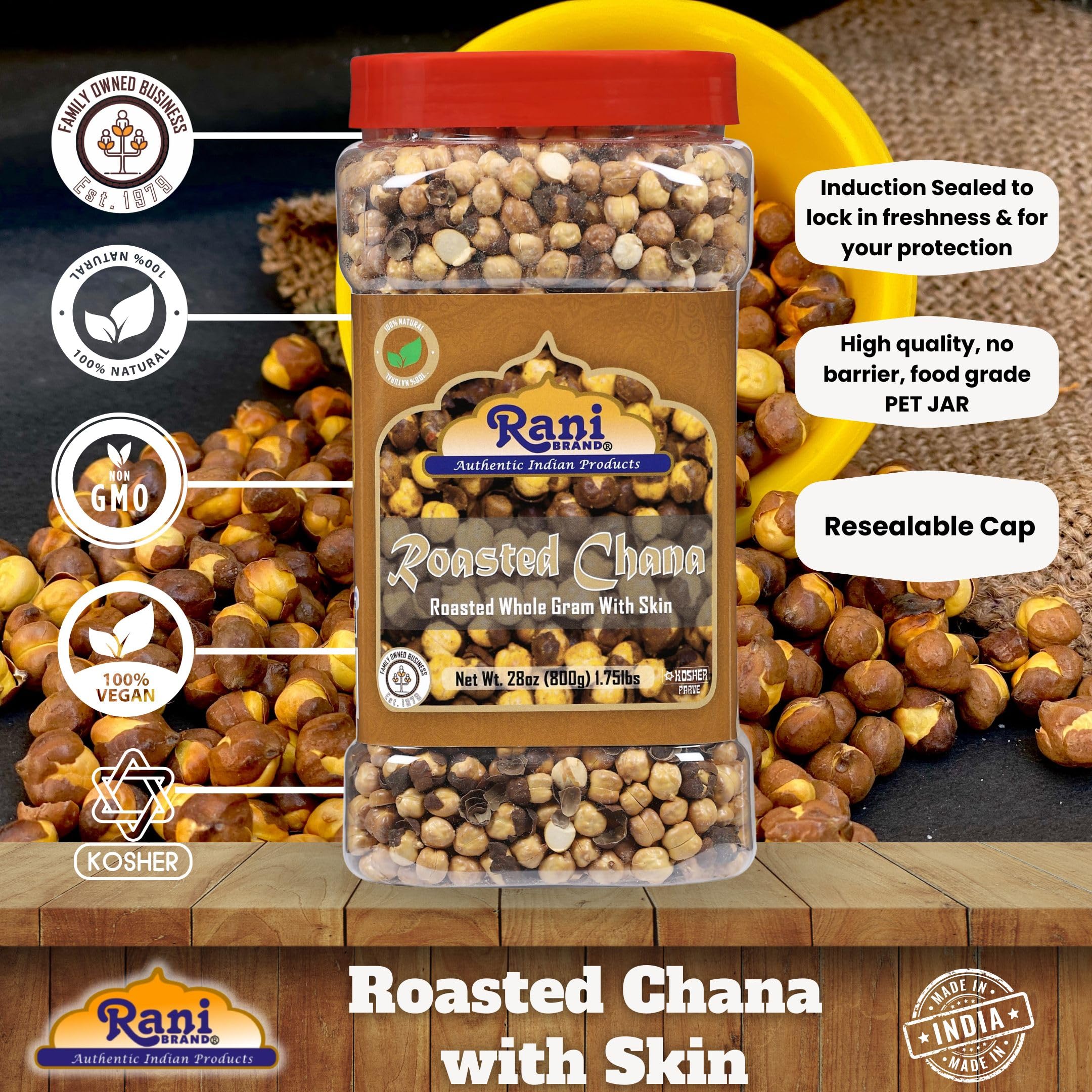 Amazon.com : Rani Roasted Chana (Chickpeas) Plain Flavor 28oz