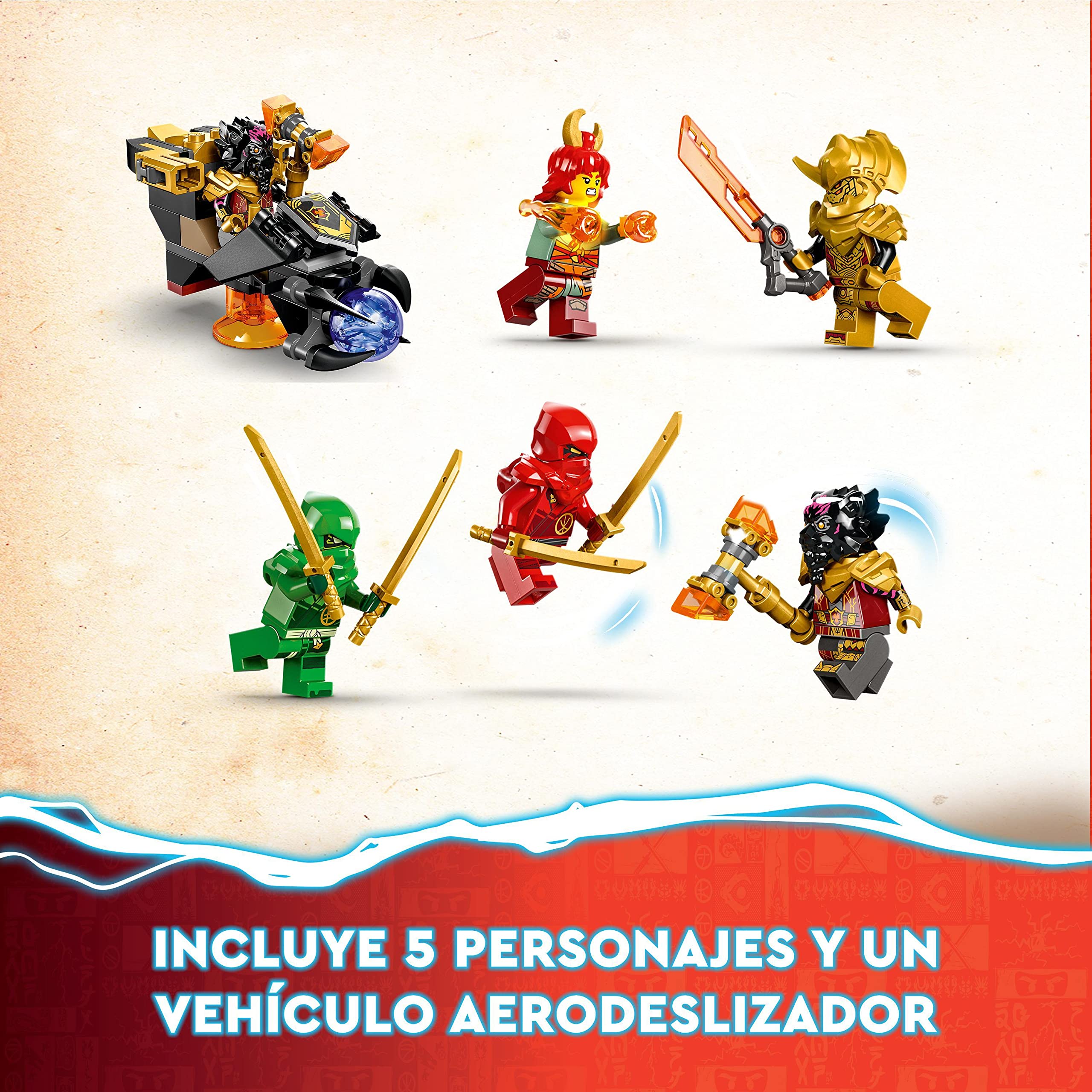 LEGO 71793 Ninjago Dragón de Lava Transformer Ola de Calor, Set de Juguete de la Serie de Televisión El Renacer de los Dragones con Figura de Criatura Mítica, con Las Minifiguras de Kai y Lloyd