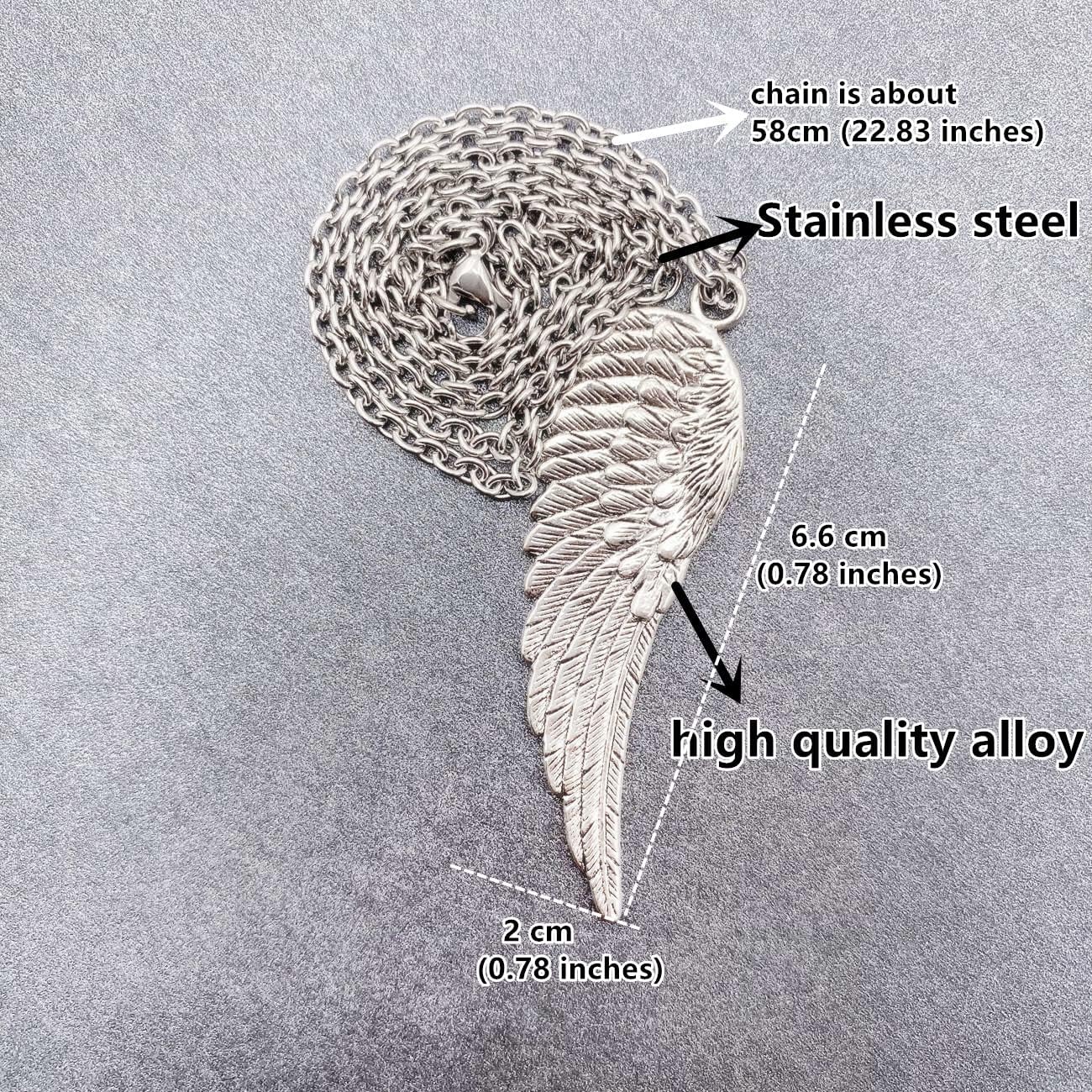 Angel Wings Necklace for Women Silver Stainless Steel Chain Jewelry - Image 2