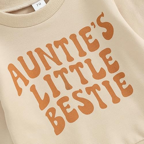 Miniatura 4 de Meiweileya Conjunto de sudadera de manga larga con letras divertidas para bebés, niñas y niños pequeños