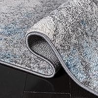 Vista 7 de SAFAVIEH Tulum Collection - Alfombra de pasillo de 2 x 13 pies, gris y azul, diseño abstracto moderno, no desprende pelusa y de fácil cuidado, ideal