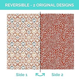 JumpOff Jo Baby Play Mat - Large Folding Foam Play Mat for Infants, Babies, Toddlers, Waterproof, Double-Sided (70 x 59) - Boho Hearts