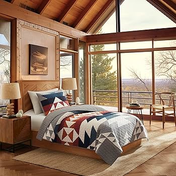 Pendleton ラグマット Amazon.com: PENDLETON Explorer Twin Quilt Bedding Set with 1