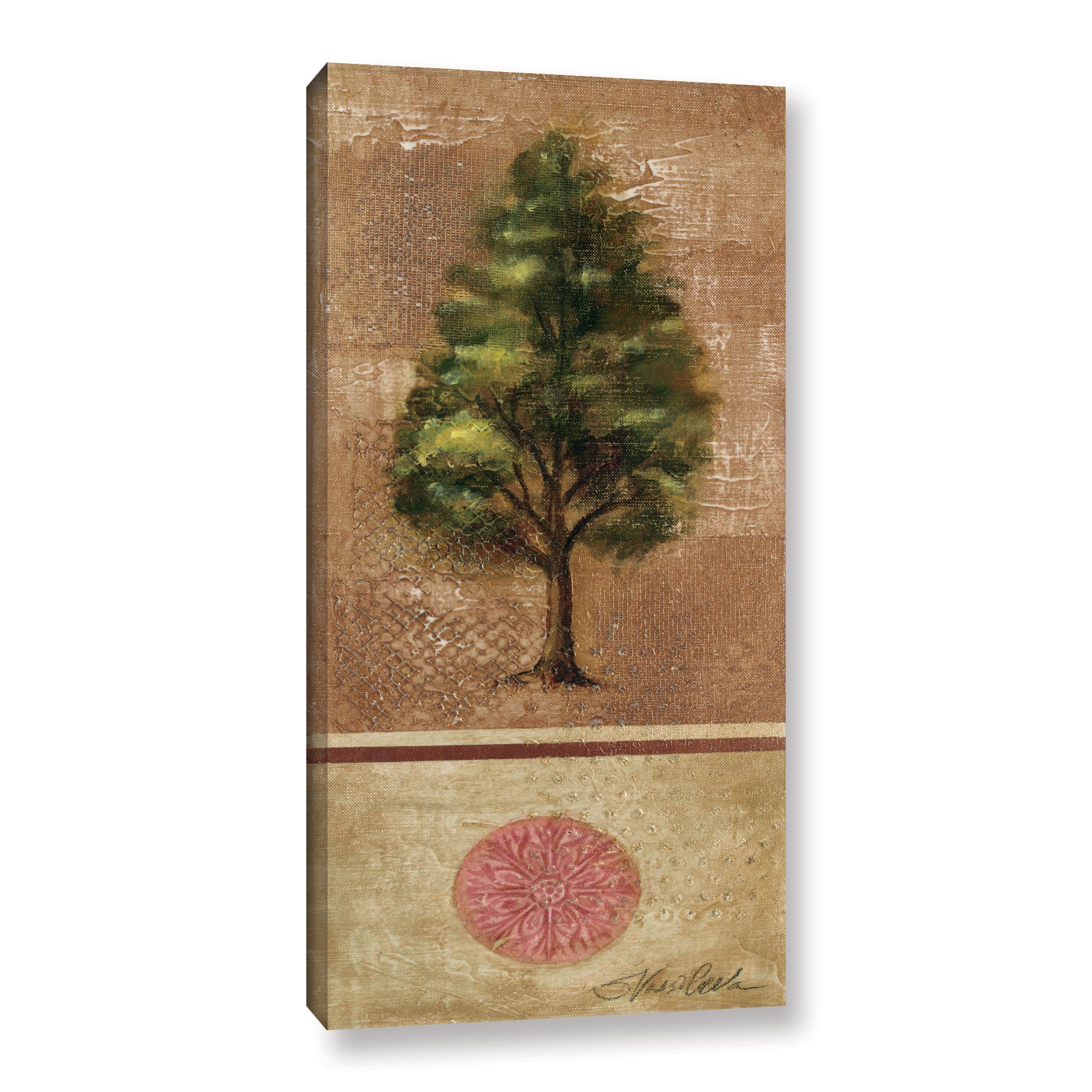 Silvia Vassileva ''Tree Rosette I'' Gallery Wrapped Canvas, 12X24