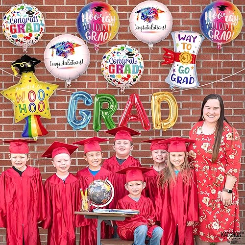 Miniatura 6 de KatchOn, Multicolor Graduation Balloons Set - Pack of 12  Big, 41 Inch, Star Balloons  Congrats Grad Balloons, 2024 Graduation Party Decorations