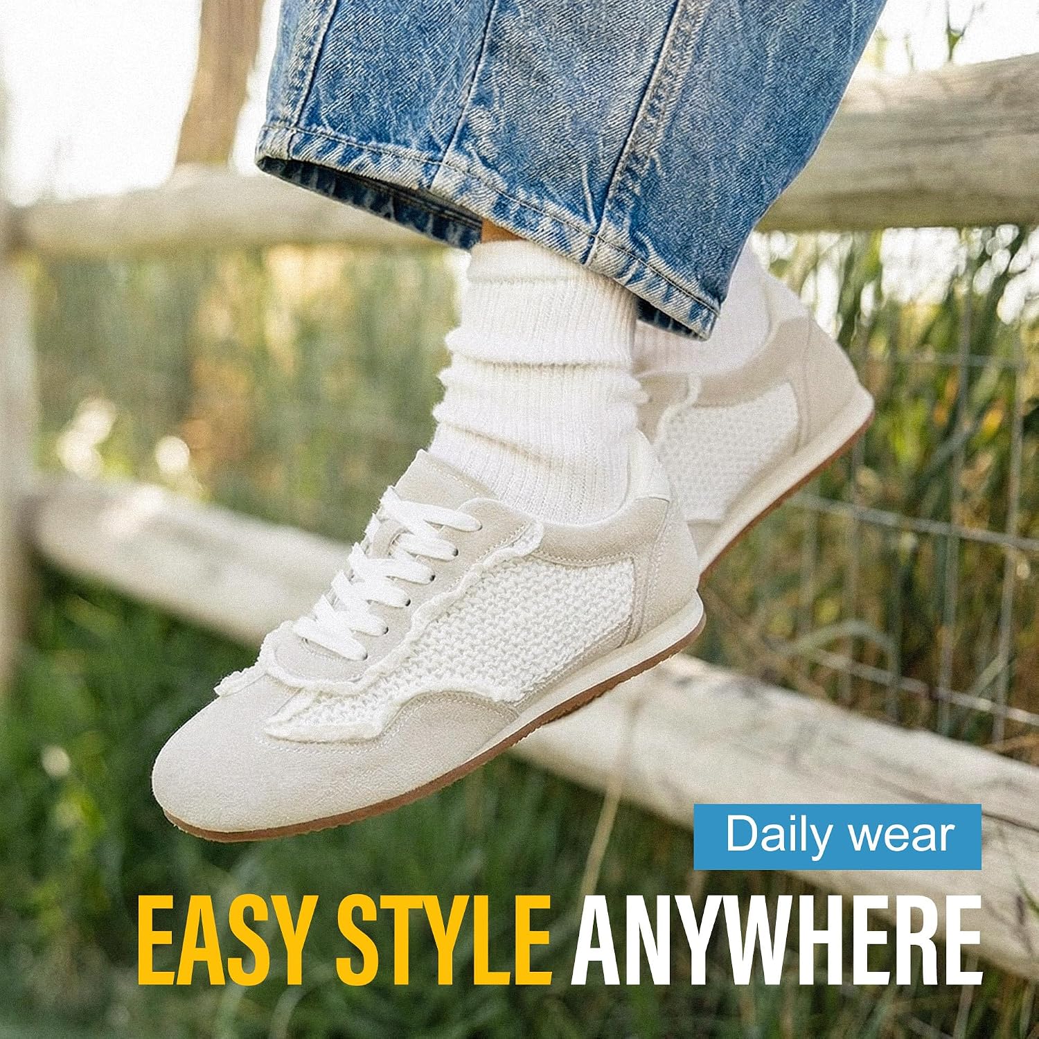 Vepose Women's Fashion Sneakers Casual Dressy Lace-Up Walking Shoes image 2