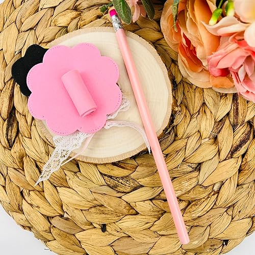 Miniatura 9 de Adorno hecho a mano para lápiz, adorno para bolígrafo, para niñas y amantes de la escritura, aplique en goma eva. adorable adorno de niña para