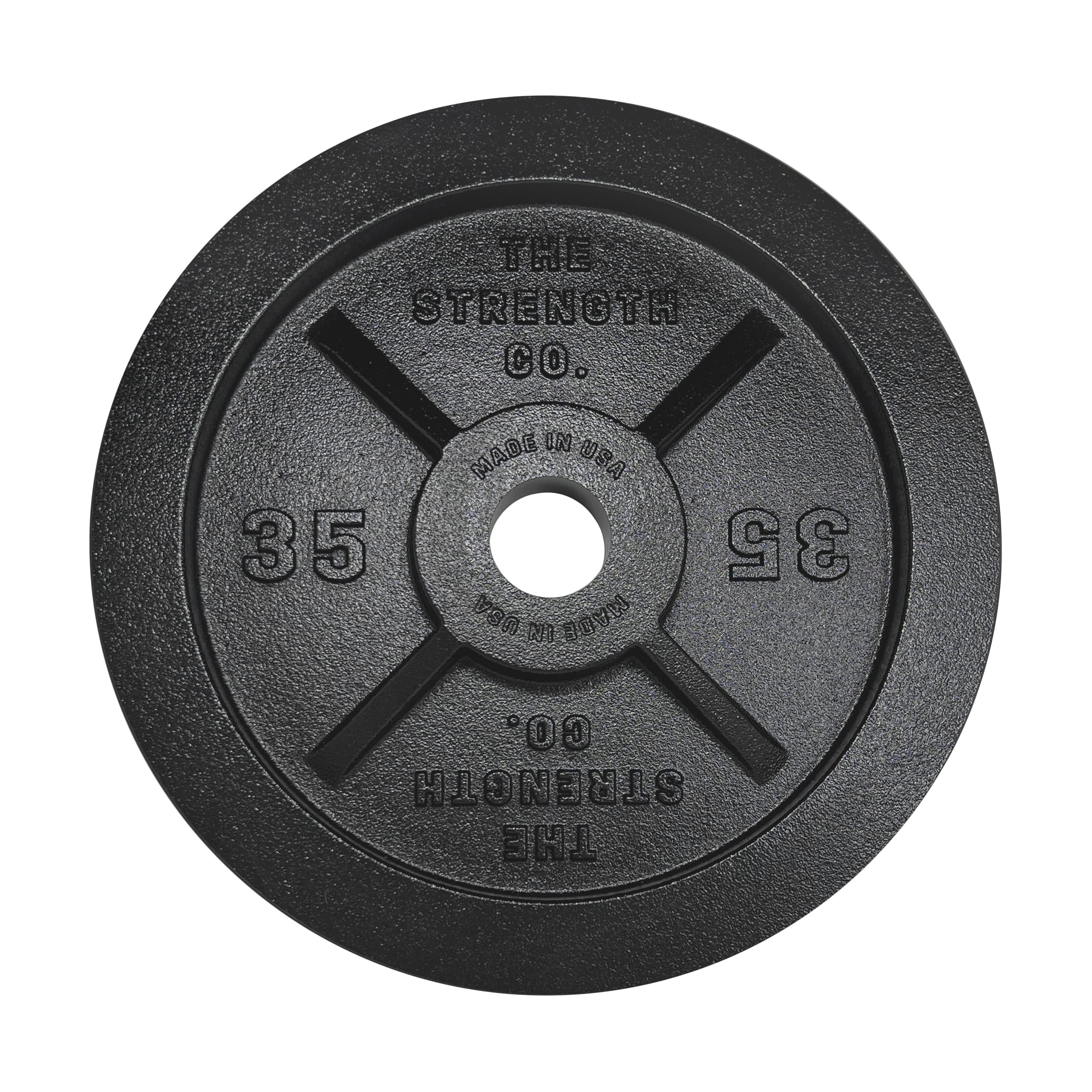 THE STRENGTH COOlympic Barbell Plate, Made In USA, Black E-Coat