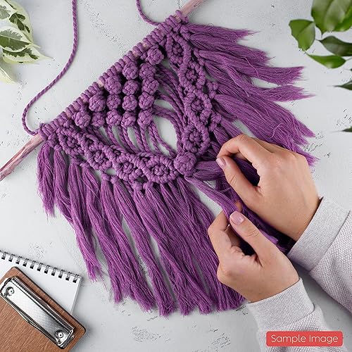 Miniatura 5 de Cuerda de macramé de 0.157 in x 92 yardas, cuerda de algodón colorido para colgar en la pared, ganchos de plantas, para manualidades, tejer (verde
