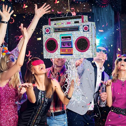 Miniatura 421 de WERNNSAI - Piñata de sirena plegable, piñata de cumpleaños con flecos que incluye cuerda para jalar, venda y bate. Decoraciones