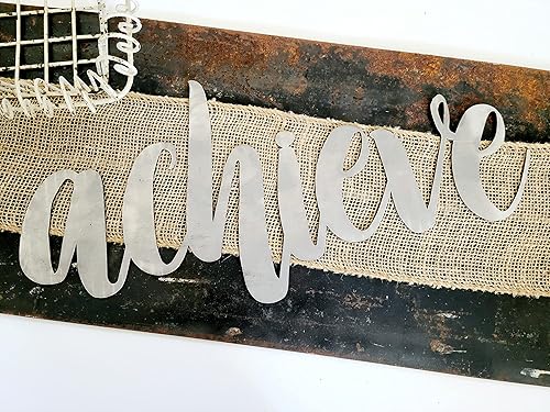 Miniatura 347 de Steel Metal Script Word Art - Various Sizes and Finishes (cheers Small 12.5x6", Raw, Unfinished Steel)