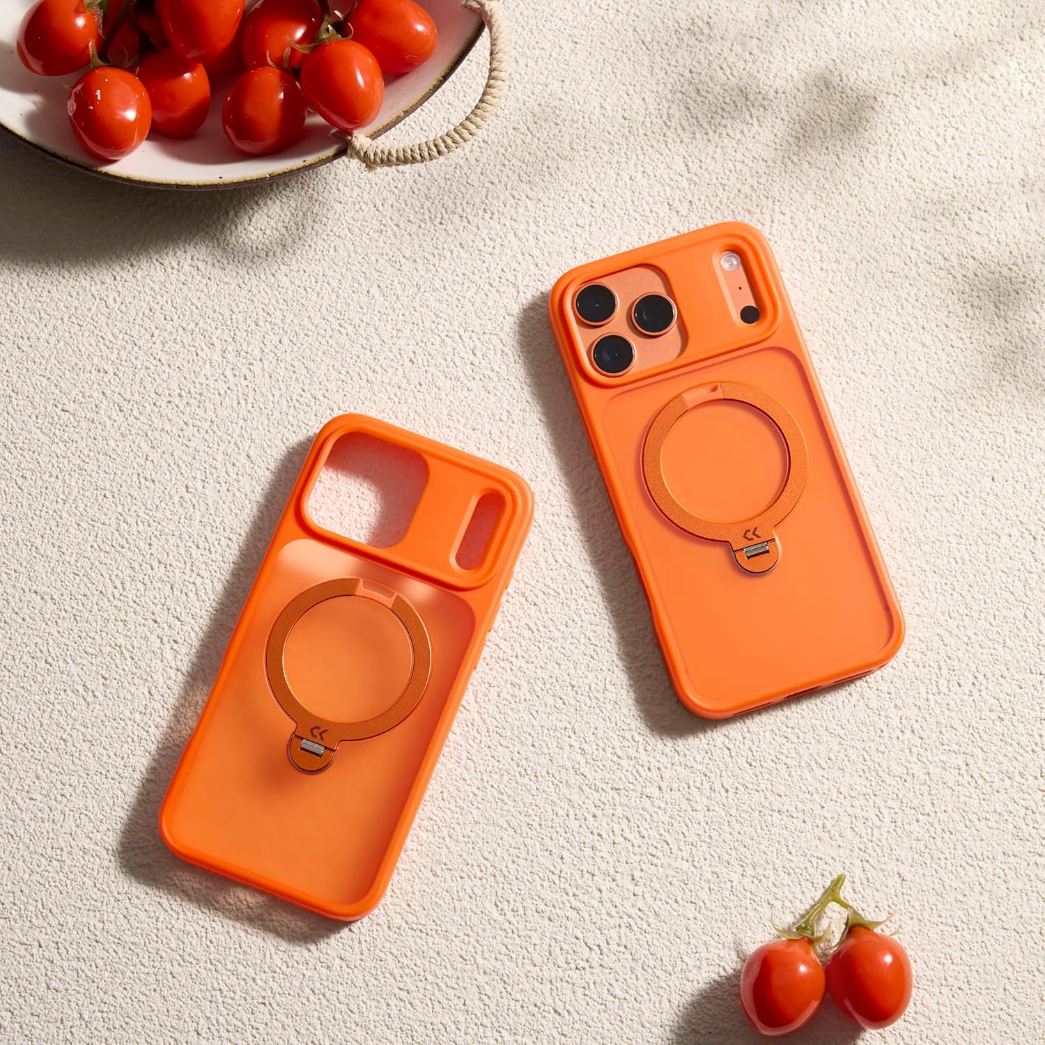 CASEKOO Orange for 17 Pro Case with 360 Spin Magnetic Stand [Camera Protection] [18FT Military Grade Protection] [Fit for MagSafe] Ring Grip Slim Matte 17 Pro Case 6.3 Inch - Image 2