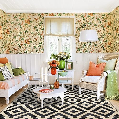 Miniatura 238 de SAND MINE - Alfombras reversibles, alfombra de pajillas de plástico, alfombra de área moderna, alfombra grande para suelo y exteriores, vehículos