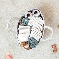 Vista 4 de Comfy Cubs Organizador de pañales de cuerda de 8.5 x 15 x 8 pulgadas, cesta grande para pañales para bebé con 3 compartimentos espaciosos, elegante