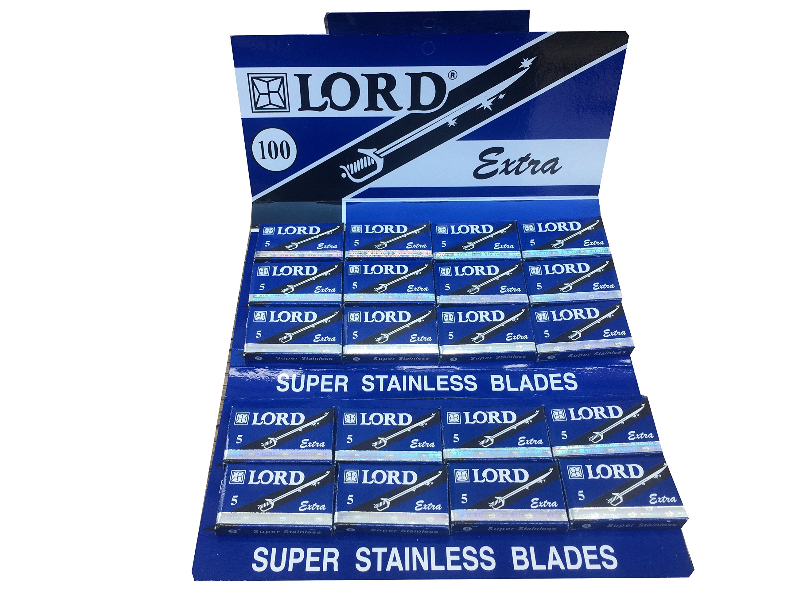 100 cuchillas de afeitar de doble filo Lord Extra