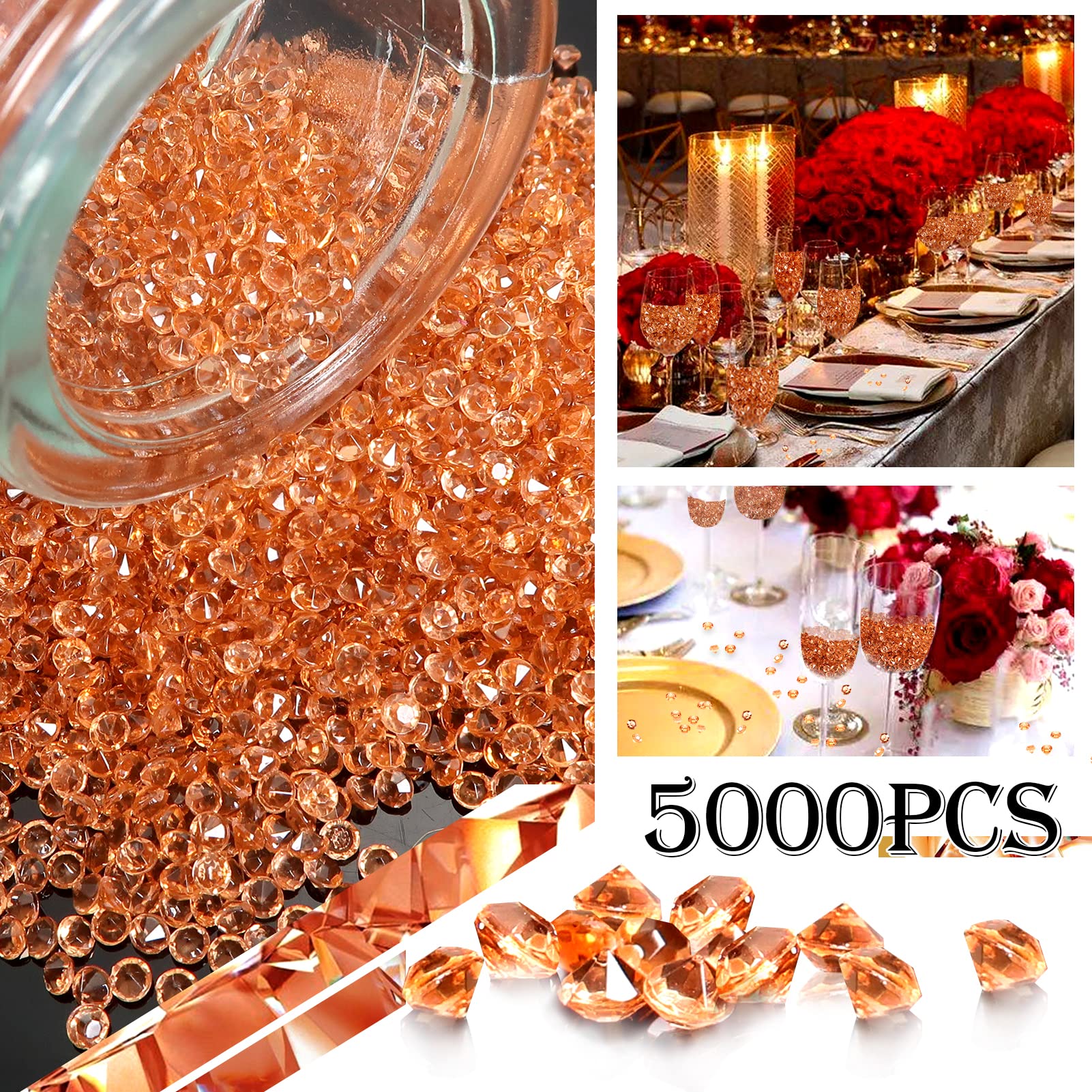 TOAOB 5000 Pezzi Cristalli Acrilici Blu Diamante 3mm - Per Decorazione Vasi, Matrimoni, Feste E Artigianato - Foto 5