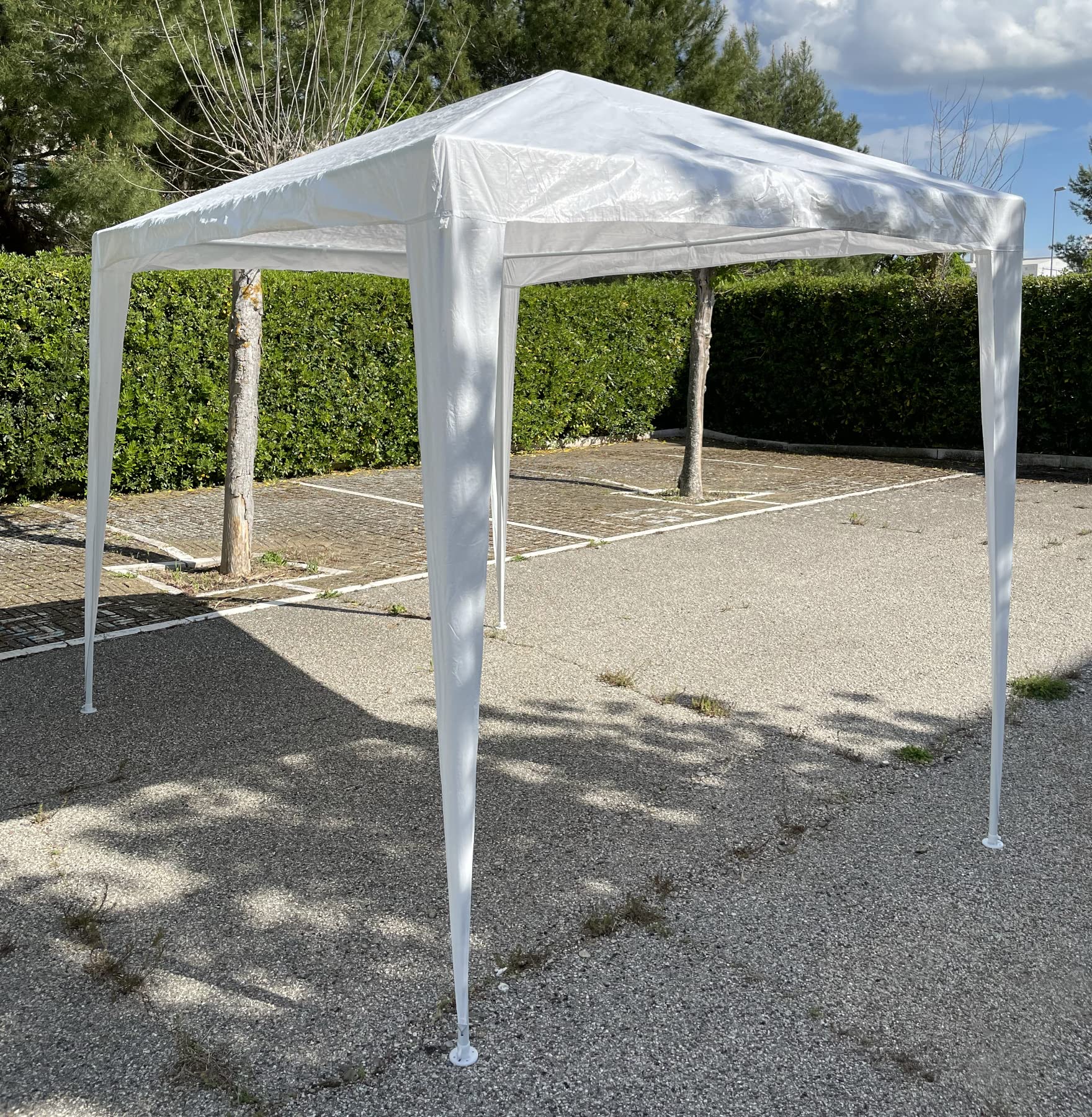 Gazebo 2x3 Metri Bianco con Telo in PE 105 gr/mq da Giardino