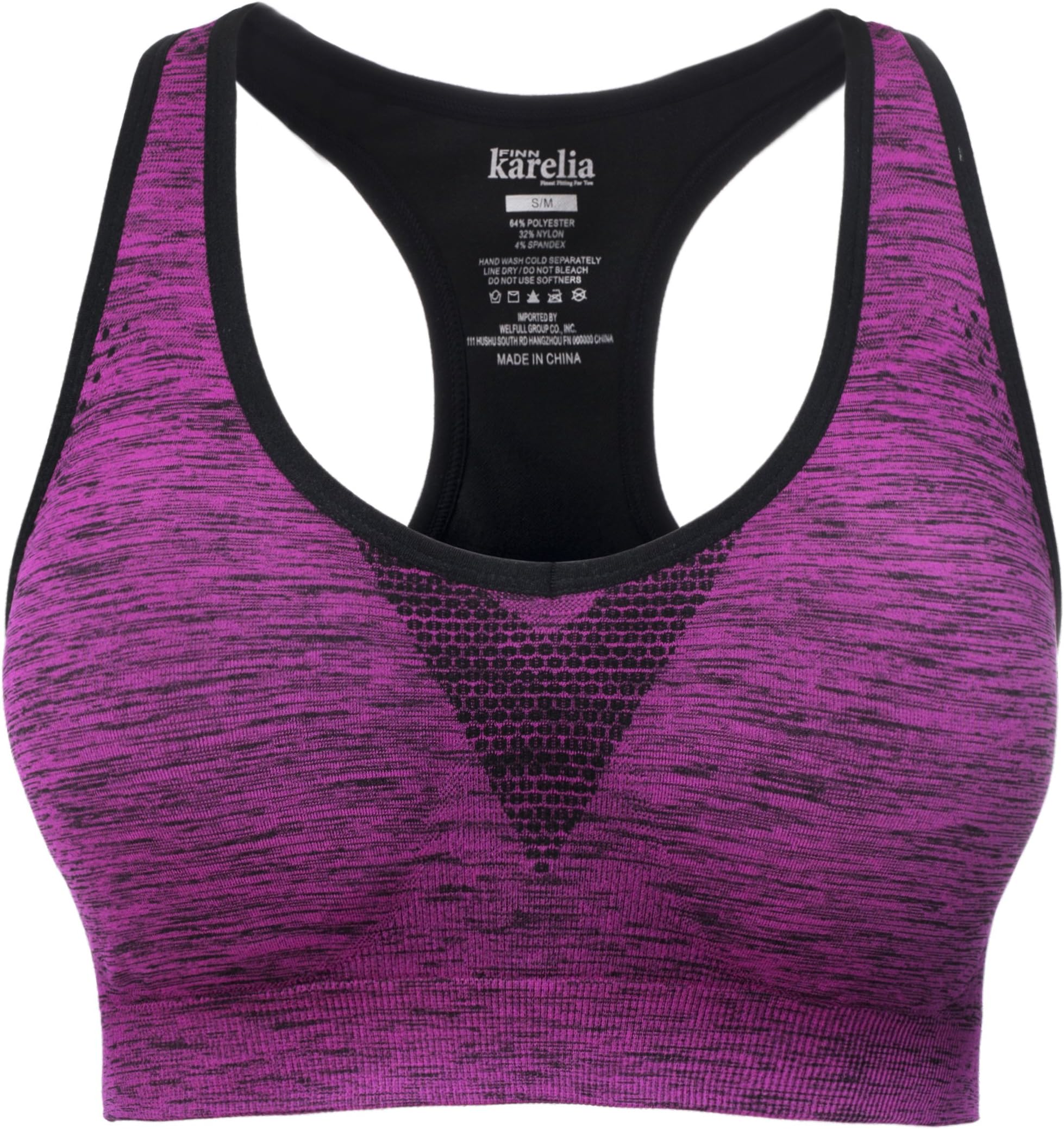 Finnkarelia Sports Bra Yoga Bra Seamless Gym Fitness Bra High Impact Racerback