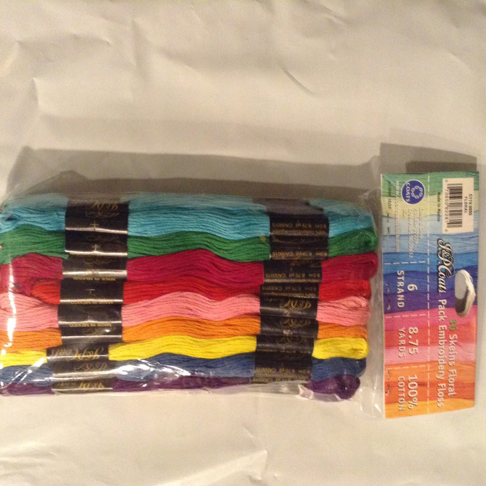J & P Coats 36 Skeins Floral Pack of Embroidery Floss