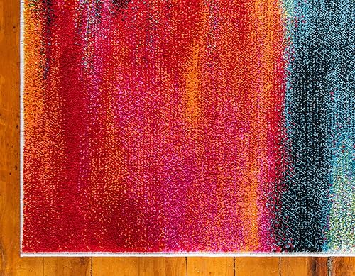 Miniatura 6 de Unique Loom colección Lyon - Alfombra abstracta y moderna, Polipropileno, Azul (multiblue)