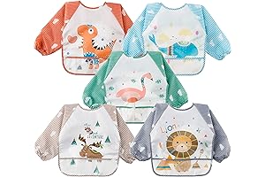 5Pcs Long Sleeved Full Body Bibs for Baby Boys