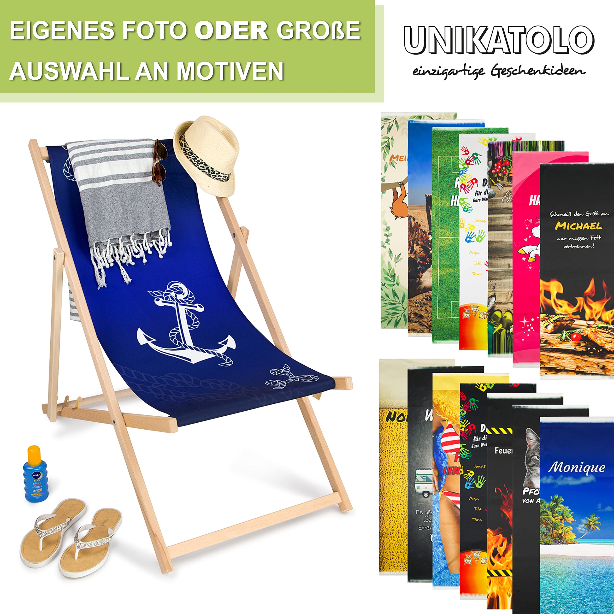 Liegestuhl mit Name | Lederhose Tracht | Oktoberfest Deko Wiesn Party Dekoration Dekoration Biergarten Bayern, Geschenkidee für Männer