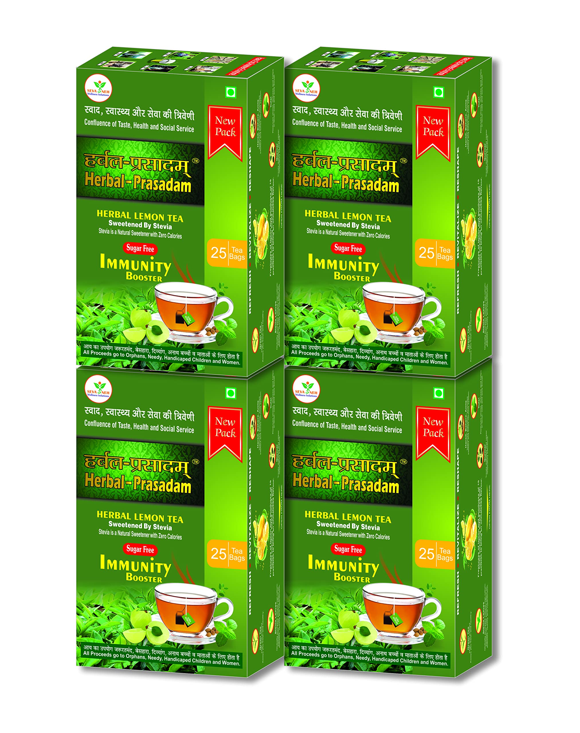 Herbal Prasadam Tea (Sweetened By Stevia) Pack of 4, 100 Sachets (B07GYQ9R35) Amazon Price History, Amazon Price Tracker
