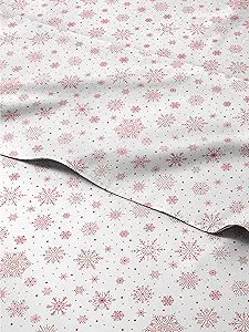 Twin XL Christmas Red Snowflakes Sheet Set - Holiday Xmas Pattern Bedding Set - Deep Pockets - Snug Fit - 3 Piece - Wrinkle Free - Comfy Festive Winter - Holiday Sheets for Women, Men, Kids & Teens