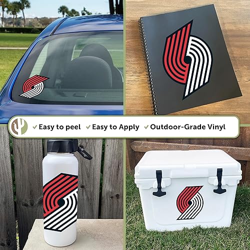 Miniatura 2 de Desert Cactus Portland Trailblazers NBA - Calcomanía de vinilo con licencia oficial de la NBA, botella de agua para laptop, álbum de recortes de