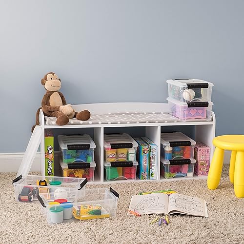 Vista 192 de IRIS USA - Caja de almacenamiento de plástico de 19 cuartos de galón con tapa y pestillos – Paquete de 4 – sin BPA, solución de organización
