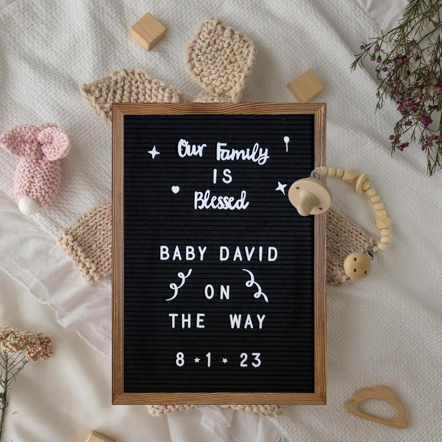 Flash Furniture Gracie Felt Letter Board with Wooden Frame, 389 PP Letters Including Numbers, Symbols and Icons, Canvas Carrying Case, 12x17, Torched Wood/Black Felt