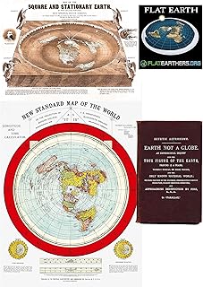 Flat Earth Maps SET OF 2 MAPS- Flat Earth Map - 24 x 36 Gleason's New Standard Map Of The World | 24 x 18 Map of the Square and Stationary Earth by Orlando Ferguson (1)