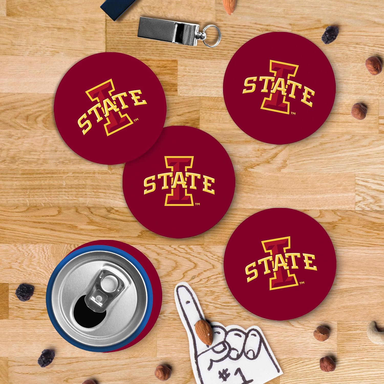 P. Graham Dunn, Game Day Celebration, Support Your Favorite Team, Alma Mater, 4 x 4 Inch, Absorbent Paperboard Coasters, 2 Pack, Iowa State University Logo, UPCSP0027-ISU