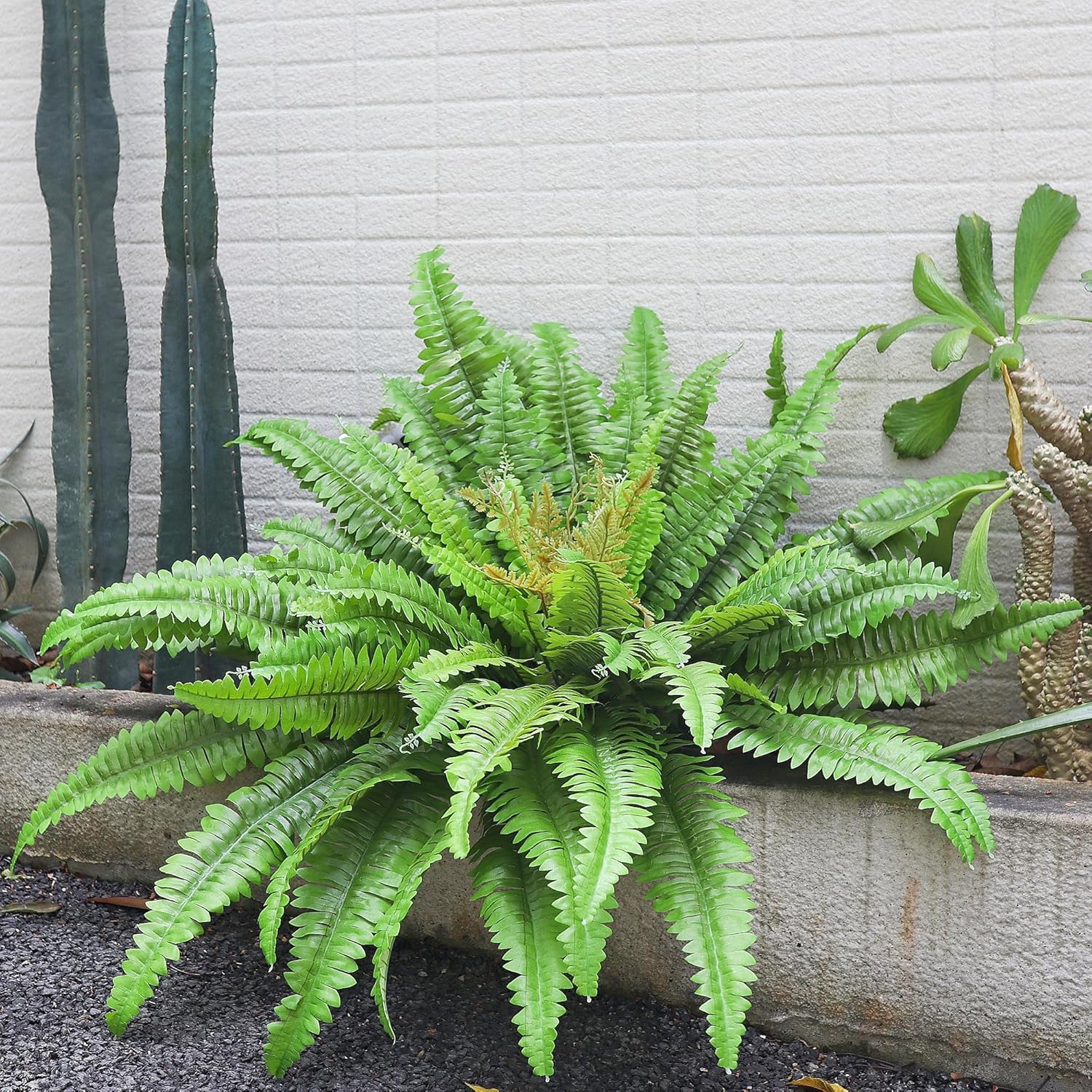 45" Fake Ferns Artificial Plants Large, 63 Fronds Artificial Ferns for Outdoors and Indoors, Faux Fern Greenery Suitable for Planter Hanging Garden Porch Office Decor