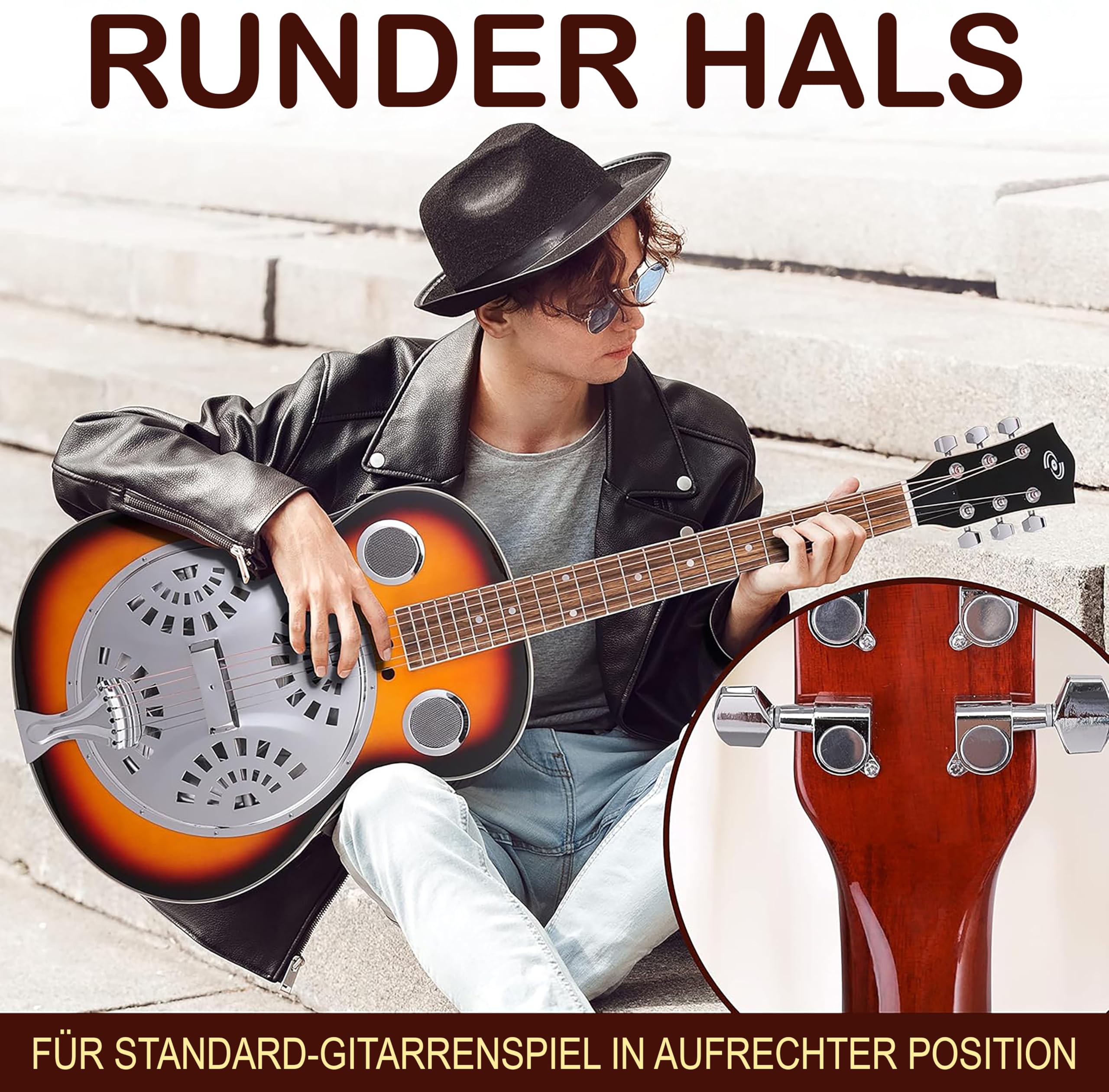 Pyle Resonator Akustik Westerngitarre 4/4 mit integriertem Verstärker