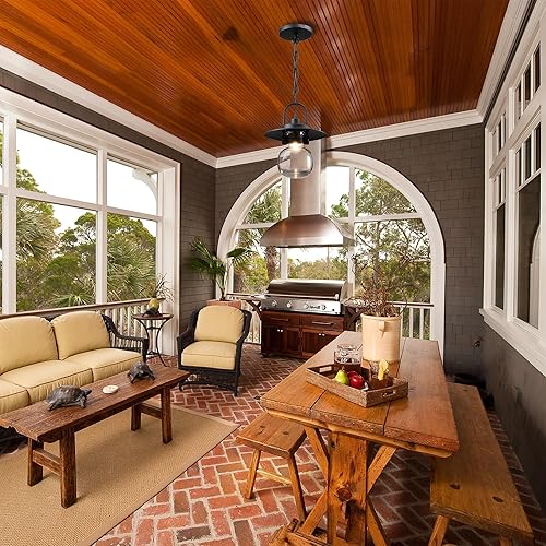 Miniatura 4 de Lámpara colgante al aire libre, luces colgantes al aire libre para porche, lámparas colgantes exteriores, luces colgantes fuera de la casa en