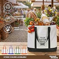 Vista 3 de DISCOUNT PROMOS Juego de 10/50/100 bolsas de mano no tejidas de color recortado, paquete a granel personalizado, duraderas, resistentes al agua