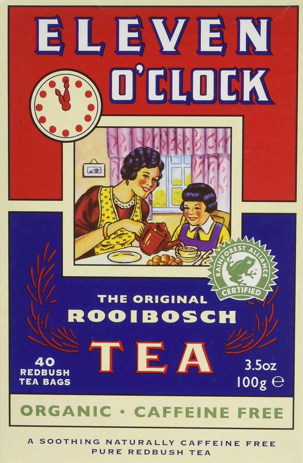 Eleven O'Clock Original Rooibosch Tea, Organic Redbush, 40 Teabags (Pack of 10, 400 Teabags