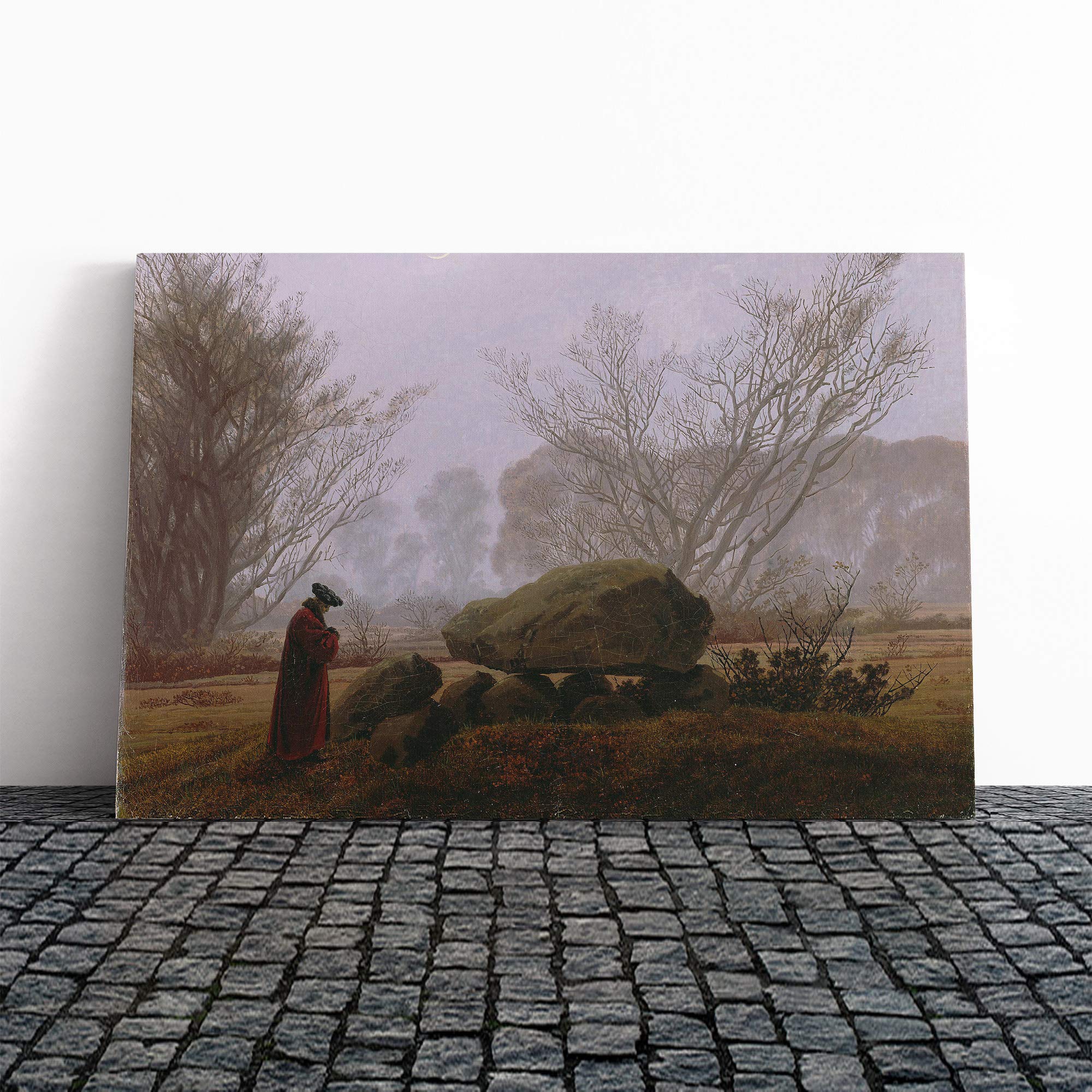 Friedrich Caspar David A Walk at Dusk Canvas Print | Gallery Wrapped 30mm Frame Wall Art | 30x20 inches | Ready to Hang | Modern Picture | Living Room Bedroom Lounge Office